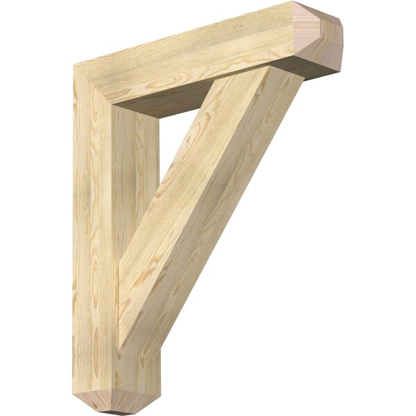 Ekena Millwork Traditional Craftsman Rough Sawn Bracket w/ Offset Brace, Douglas Fir, 8"W x 34"D x 40"H BKT0806X34X40TRA04RDF - main